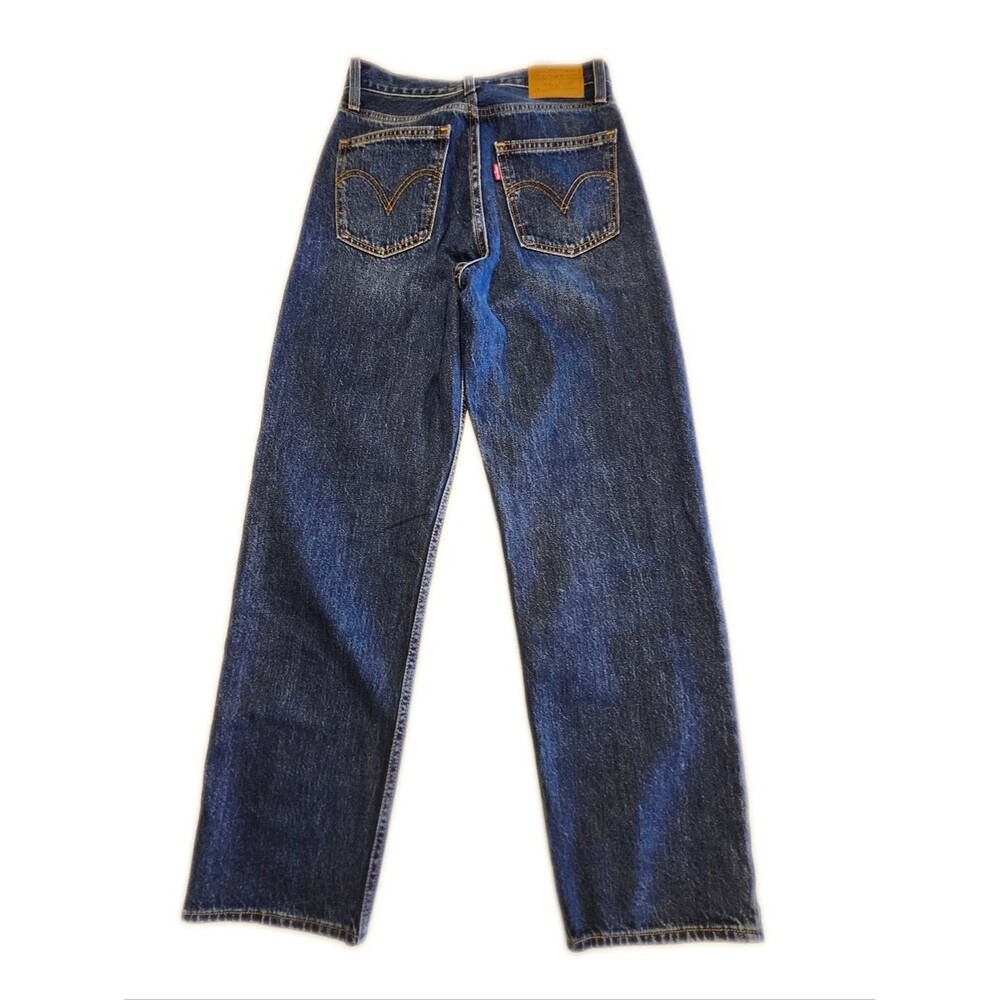 Levi's Premium High Rise Dad Jeans, Dark Wash, 100% Cotton, 25x30 - Picture 3 of 10